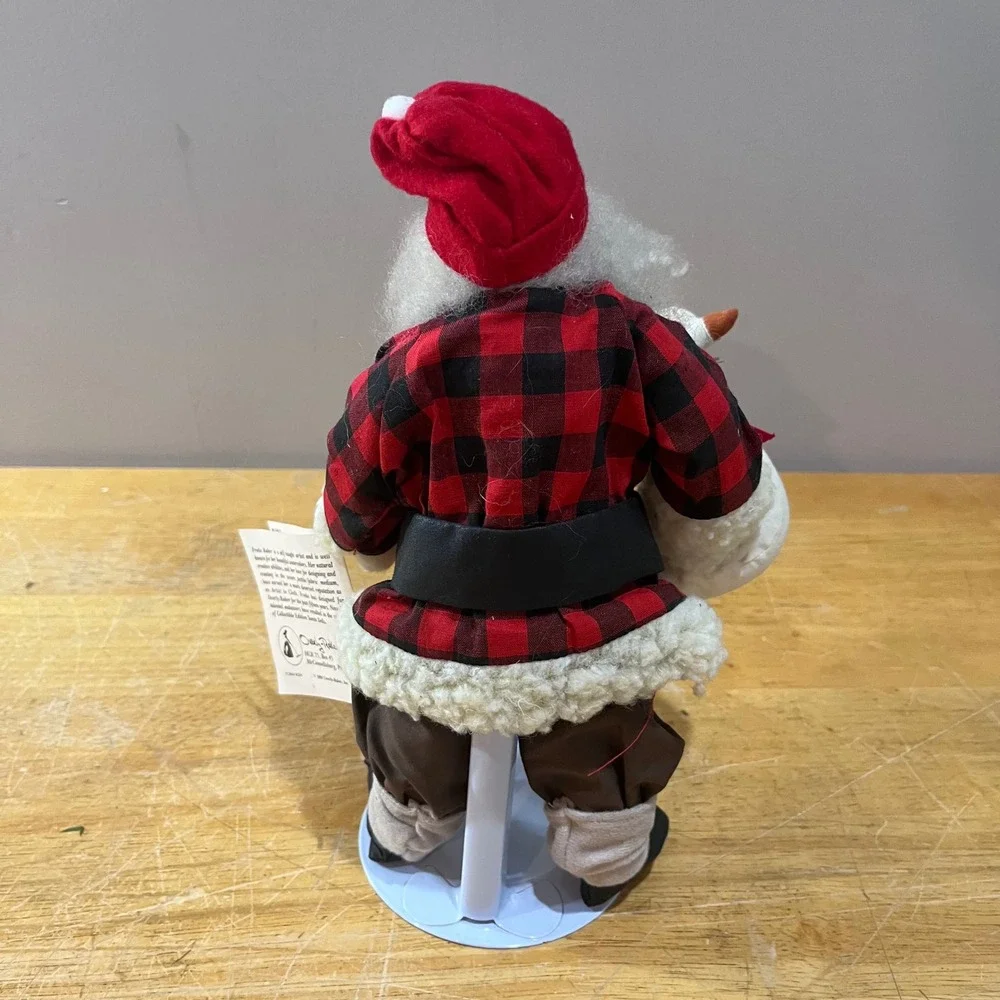 Overly-Raker Hearty Greetings Santa Doll Vtg 1994 Buffalo Plaid Woodsman‎ Goose